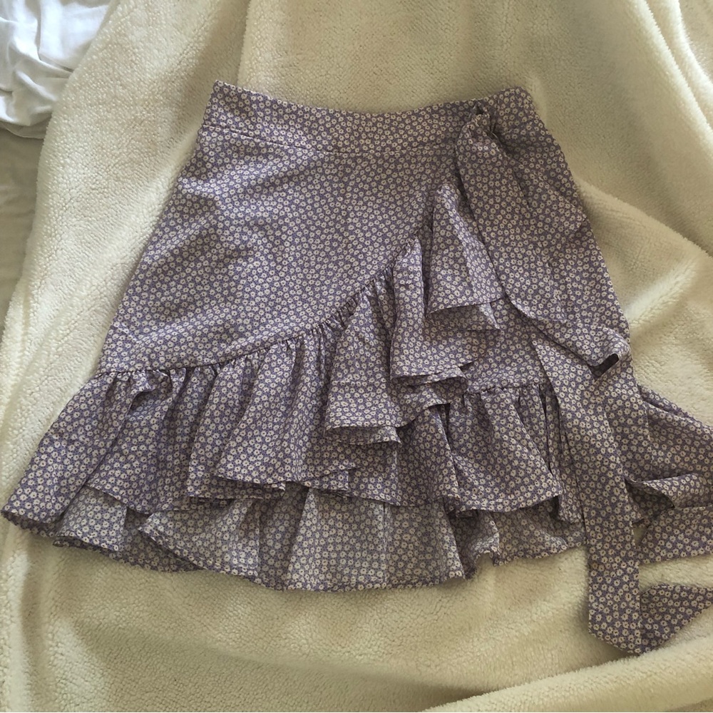 💜 Lavender Floral Wrap Skirt 💜
